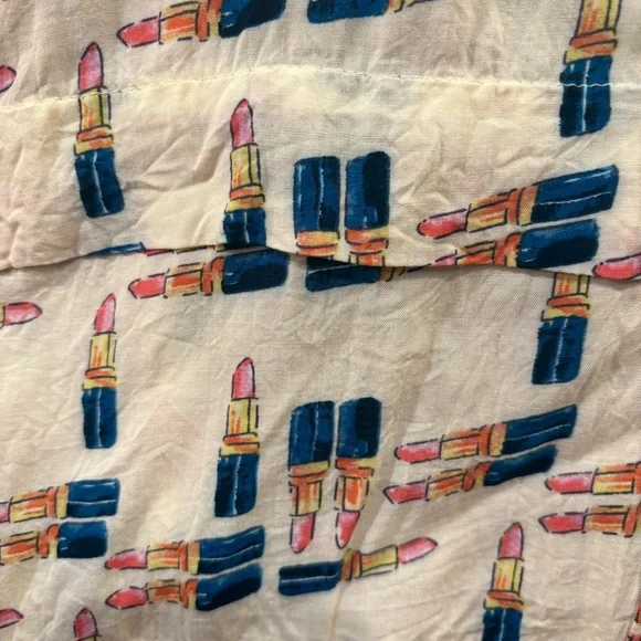 Anthropologie Maeve Tesni Lipstick Print Swing Tank Size 4 EUC $118 100% rayon - Picture 7 of 16